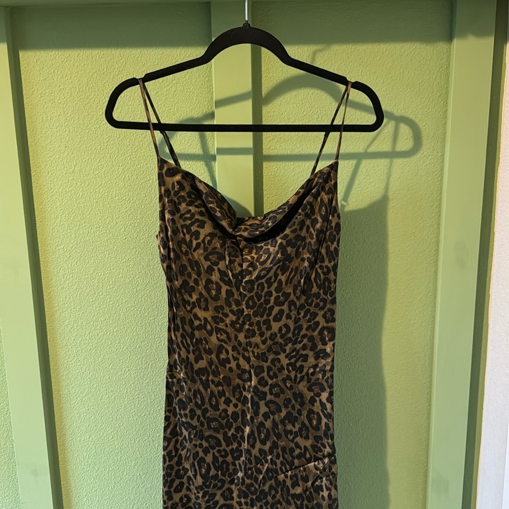 leopard print scoop neck dress